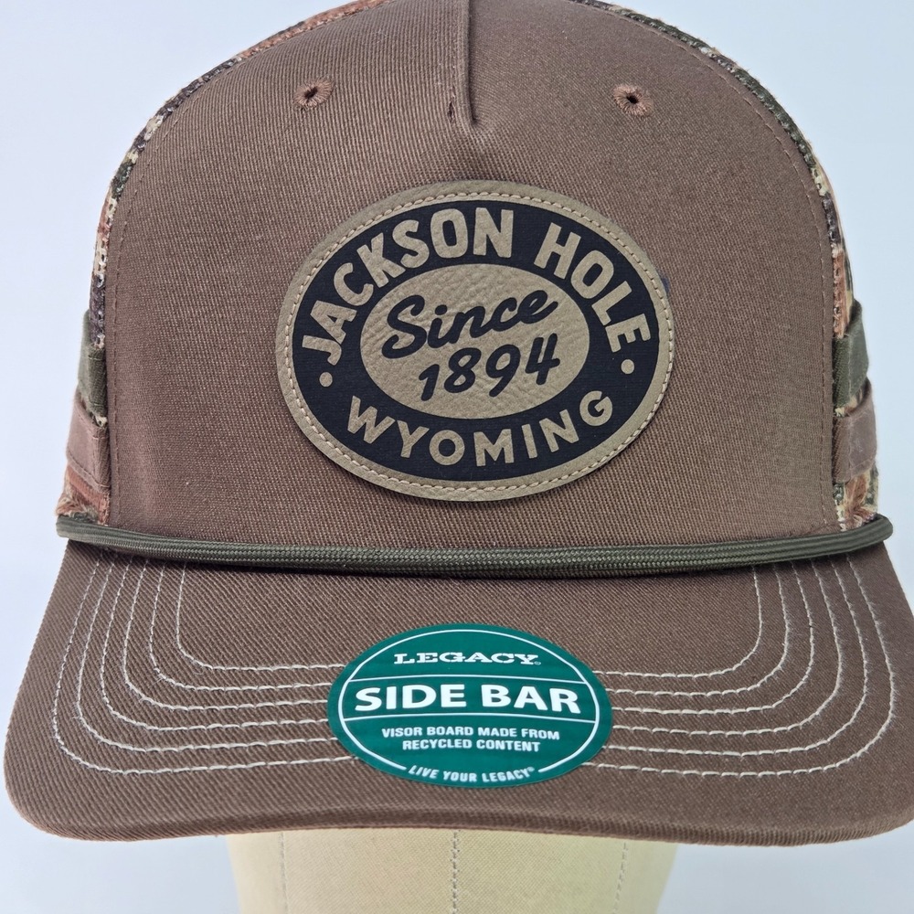 NEW Jackson Hole Wyoming Trucker Mesh Snapback Brown Camo Hat‎ Cap Legacy Brand